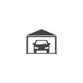 Garage with car vector icon on white isolated background Royalty Free Stock Photo