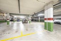 Garage with concrete track in residential apartment building Royalty Free Stock Photo