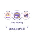 Garage decluttering concept icon