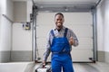 Garage Door Installer Worker Royalty Free Stock Photo