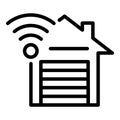 Garage doors control icon, outline style