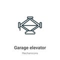 Garage elevator outline vector icon. Thin line black garage elevator icon, flat vector simple element illustration from editable