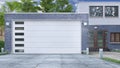 Garage entrance with sectional doors