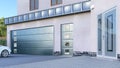 Garage entrance with sectional doors