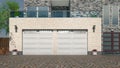 Garage entrance with sectional gate