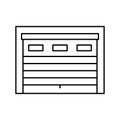 garage gate line icon vector illustration