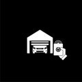 Garage icon isolated on dark background Royalty Free Stock Photo