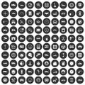 100 garage icons set black circle Royalty Free Stock Photo