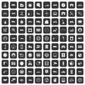 100 garage icons set black