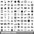 100 garage icons set, simple style Royalty Free Stock Photo