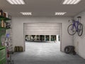 Garage interior; 3d illustration Royalty Free Stock Photo