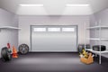 Garage Interior Realistic Composition