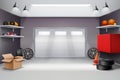 Garage Interior Realistic Composition