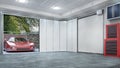 Garage interior with sectional doors Royalty Free Stock Photo