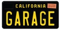 California License Plate Black Retro Garage Royalty Free Stock Photo