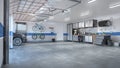 Garage with rolling gate interior. Royalty Free Stock Photo
