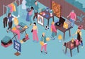 Garage Sale Isometric Illustration