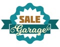 Garage sale sign advertising deals. Logotypes template with total sale vector illustration. Special offer and sell-out Royalty Free Stock Photo