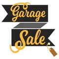 Garage sale sign advertising deals. Logotypes template with total sale vector illustration. Special offer and sell-out Royalty Free Stock Photo