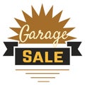 Garage sale sign advertising deals. Logotypes template with total sale vector illustration. Special offer and sell-out Royalty Free Stock Photo