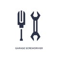 garage screwdriver icon on white background. Simple element illustration from tools concept Royalty Free Stock Photo