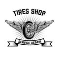 Garage. Service station. Car repair. Design element for logo, label, emblem, sign. Royalty Free Stock Photo