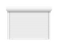 Garage shutter door. Closed roller steel store window. Vector realistic lock shop door Royalty Free Stock Photo