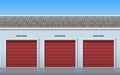 Garage storage units with roller doors front view