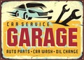 Garage vintage tin sign design Royalty Free Stock Photo