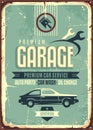 Garage vintage tin sign Royalty Free Stock Photo