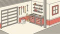 Garage Workshop Interior Tools Vector Design, vector design Generative AI Royalty Free Stock Photo