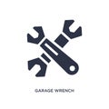 garage wrench icon on white background. Simple element illustration from tools concept