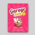 Garage or yard sale event announcement printable poster or banner template.