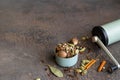 Garam masala still life background