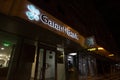 GarantiBank logo in front of their local office for Brasov.
