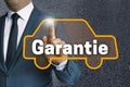 Garantie (in german warranty) auto touchscreen is operated by bu
