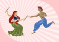 Garba (Dandia) Is An Indian Dance Royalty Free Stock Photo