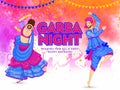 Garba Night party celebration poster or banner design. Royalty Free Stock Photo