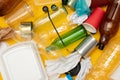 Garbage background. Sorting of garbage types. Concept of zero pollution and eco-friendly. Waste management concept Royalty Free Stock Photo