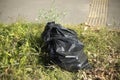 Garbage bag. Black Waste Bag. Waste disposal