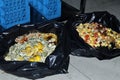 garbage bag filled with wastage of food, mostly seeing in hotels and party catering events