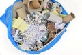 Garbage bag full of paper for recycling Royalty Free Stock Photo