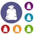 Garbage bag icons set Royalty Free Stock Photo