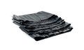 Garbage Bag Isolated. Folded Trash Package, New Rolled Plastic Bin Bags, Black Polyethylene Container Royalty Free Stock Photo