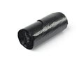 Garbage Bag Roll Isolated. Trash Package, New Rolled Plastic Bin Bags, Black Polyethylene Waste Container