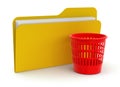 Garbage basket and folder (clipping path included)