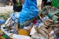 A garbage on a beach, coral cleaning initiative, Maafushi, Maldives. Royalty Free Stock Photo