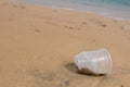 Garbage on a beach. environmental pollution concept picture. Royalty Free Stock Photo