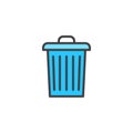 Garbage bin filled outline icon Royalty Free Stock Photo