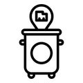 Garbage bin front view icon, outline style Royalty Free Stock Photo